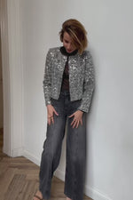 Boucle Sequin Jacket Zwart/Wit