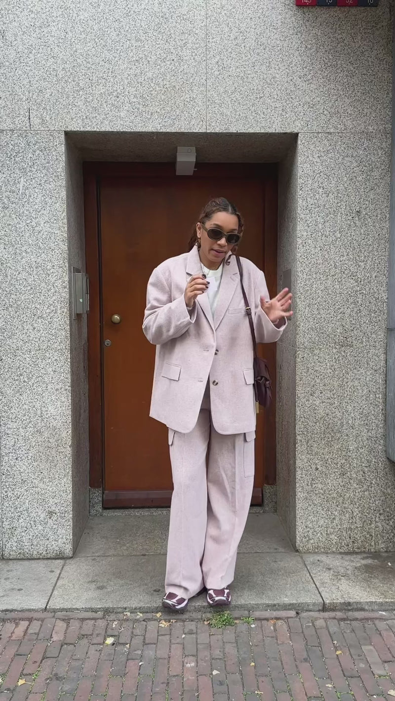 Tjarda Wollen Pantalon - Roze