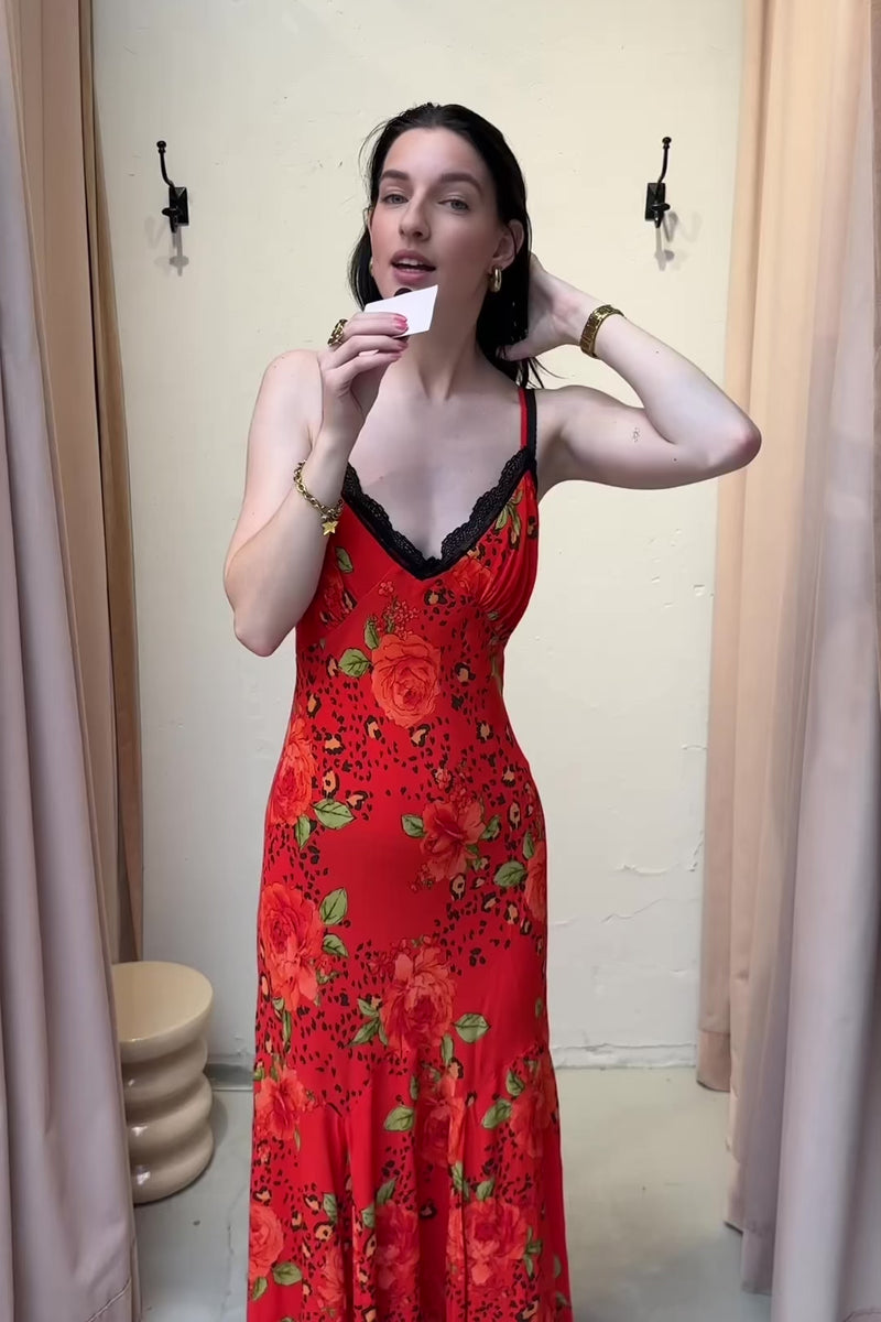 Rosie Slip Jurk - Rood
