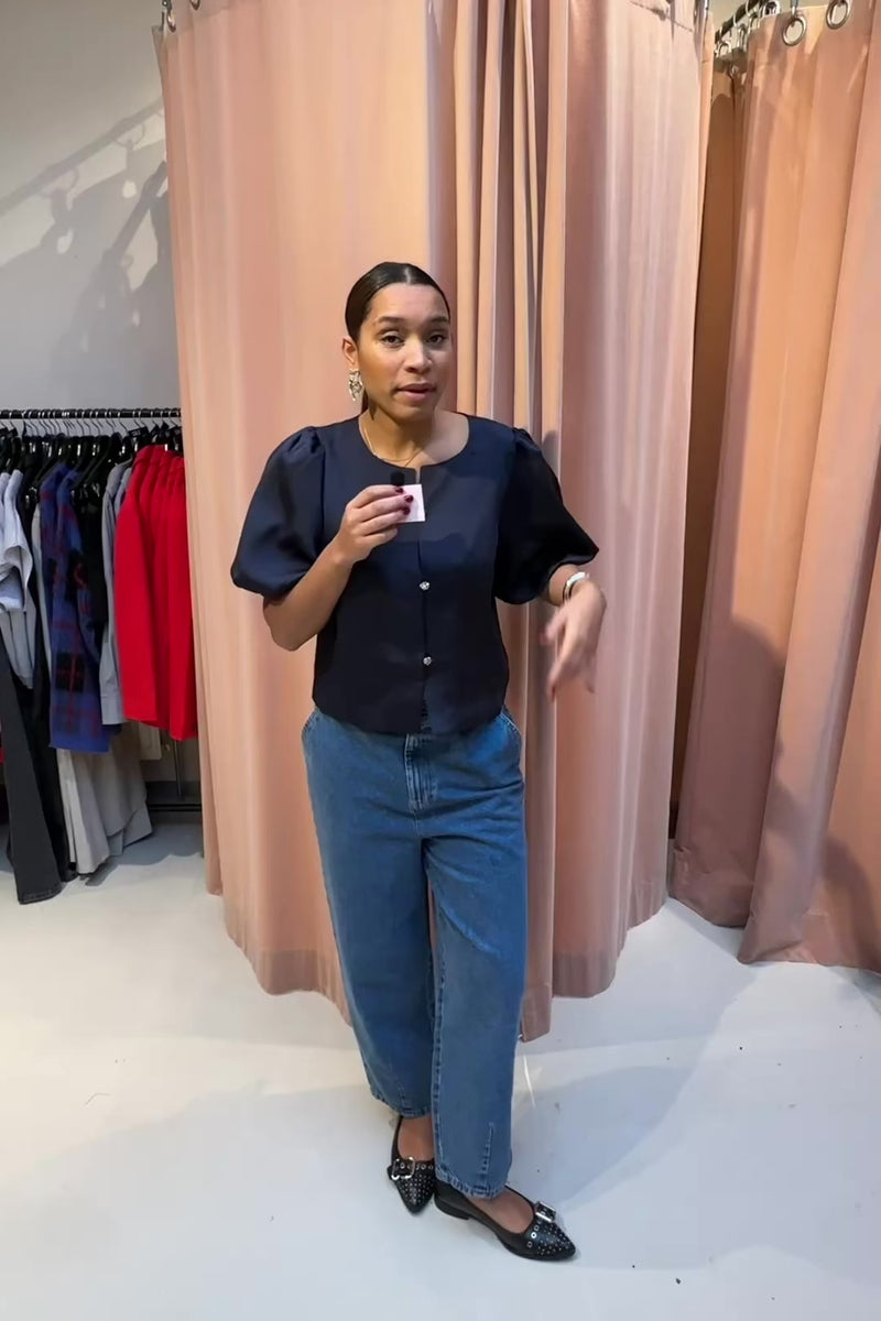 Aisa Satijnen Blouse - Donkerbruin