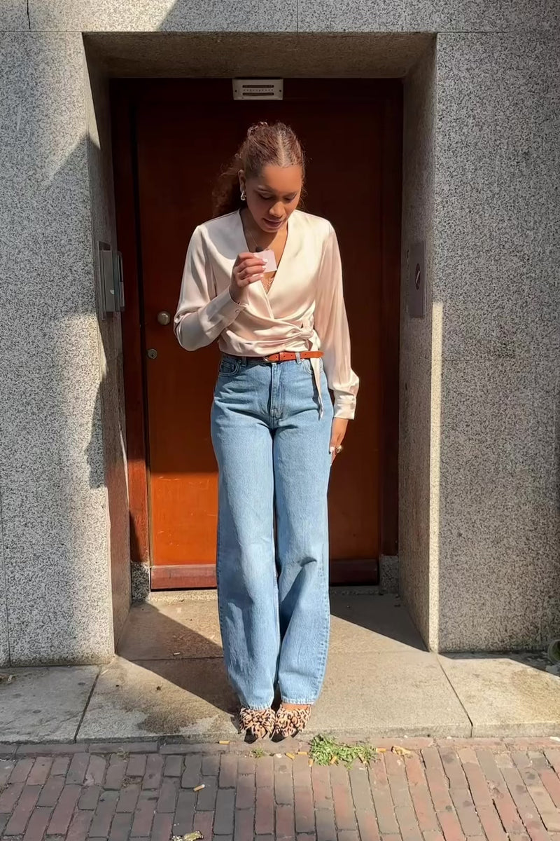 Petris Satijnen Blouse - Champagne