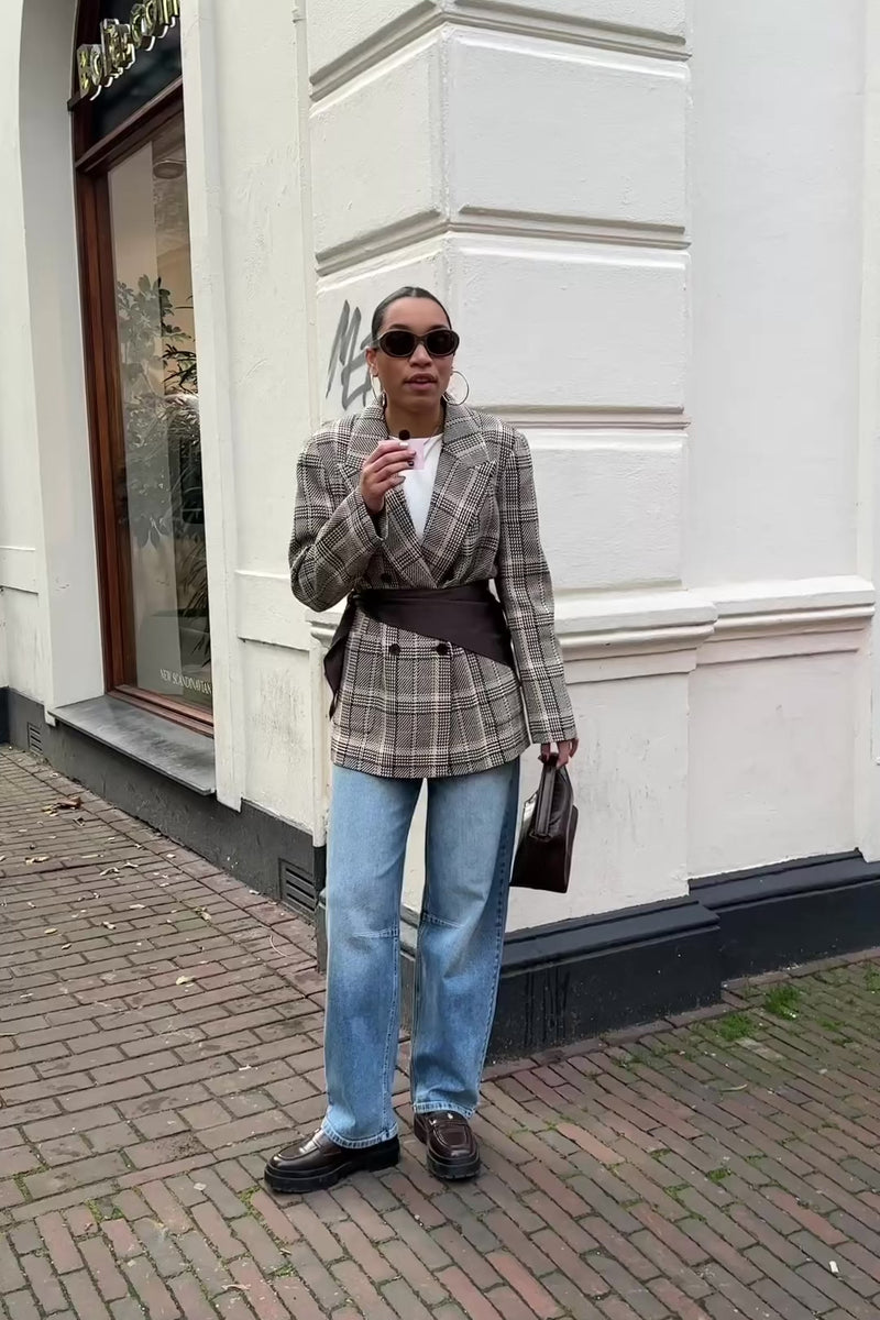 Blanket Check Blazer - Bruin