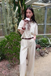 PCSavanna Denim Pants - Beige