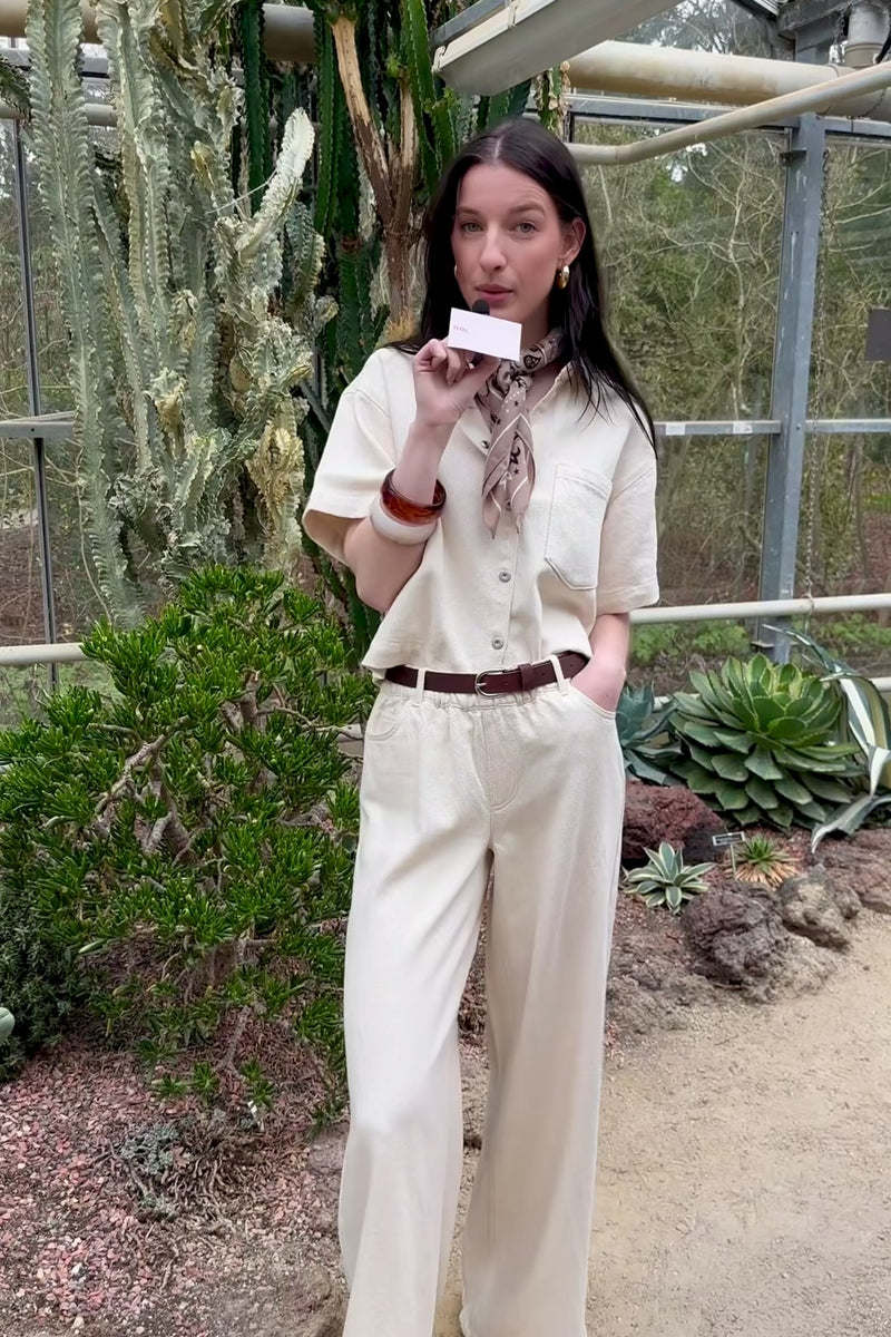 PCSavanna Denim Pants - Beige