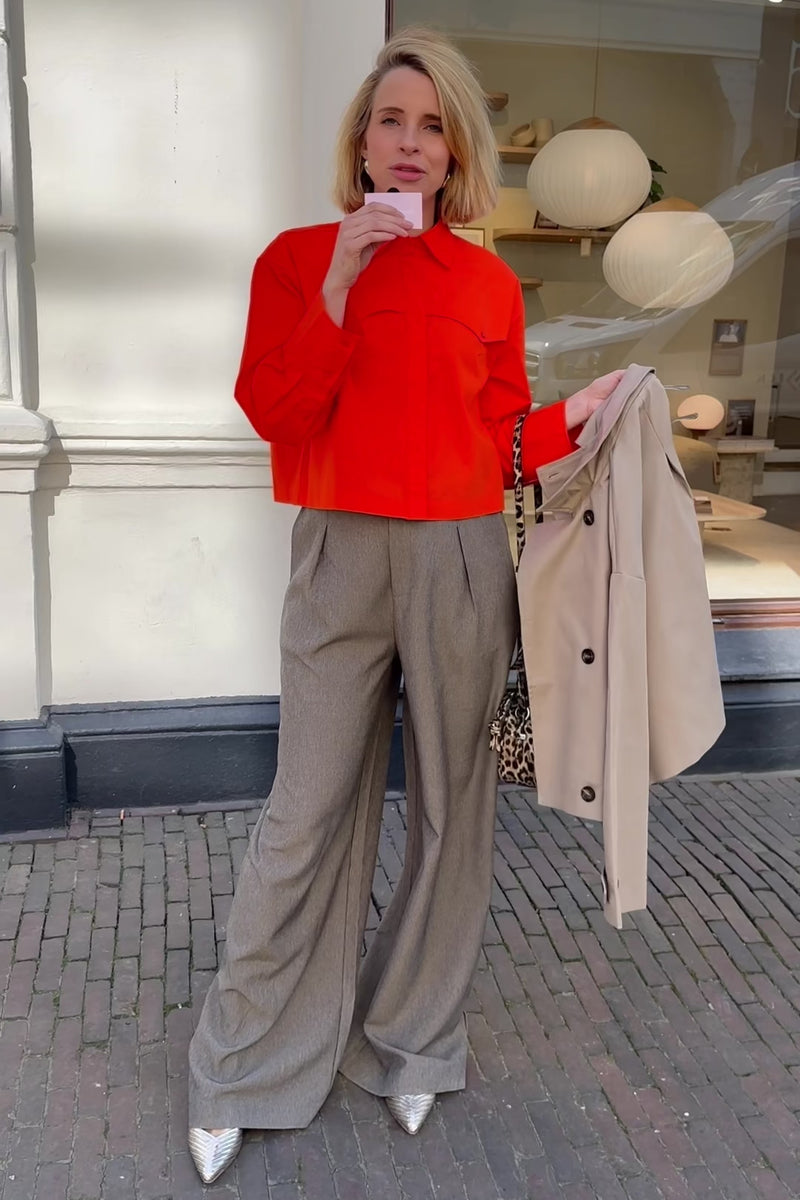 YASCiru Cropped Shirt - Rood
