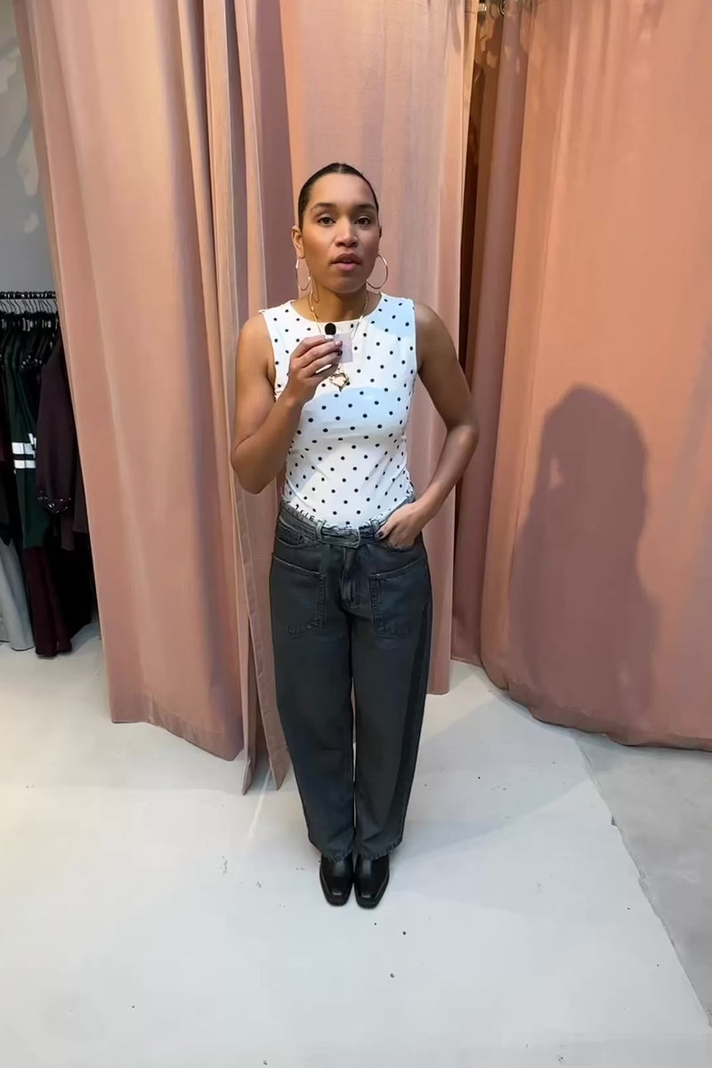 Ditty Jersey Dot Top - Wit