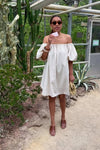 Annebel Off Shoulder Jurk - Beige