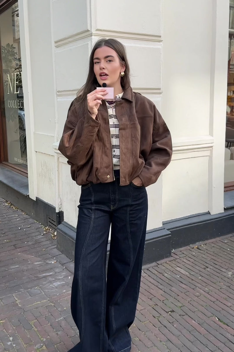 Katie Suede Jas - Bruin