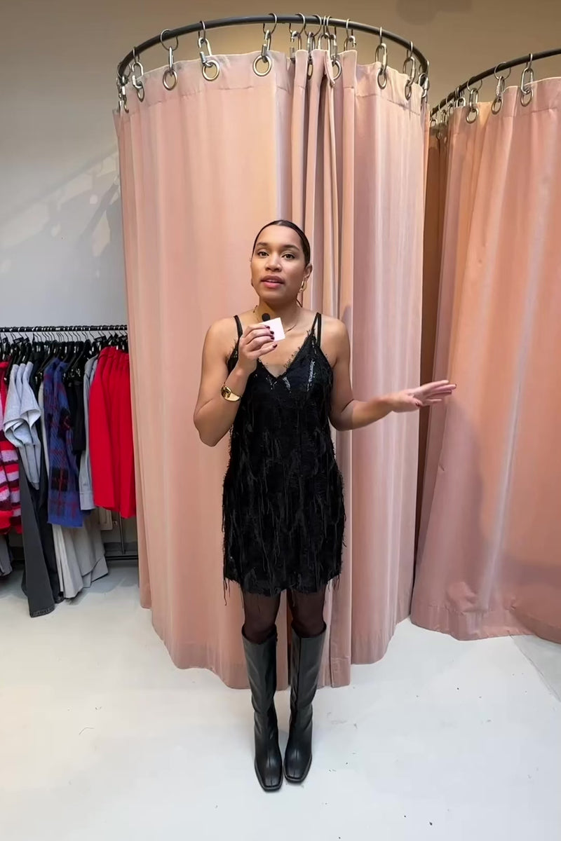 SillaCC Sequin Strap Jurk - Zwart