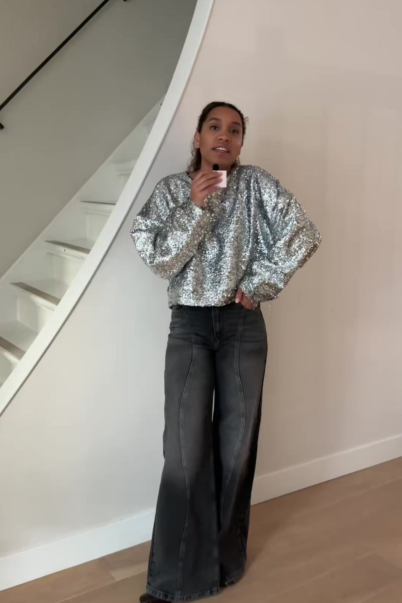 Spark Cropped Trui - Zilver