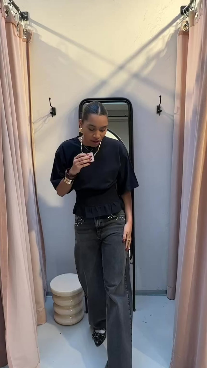 Dray Boxy Smock Tee - Navy