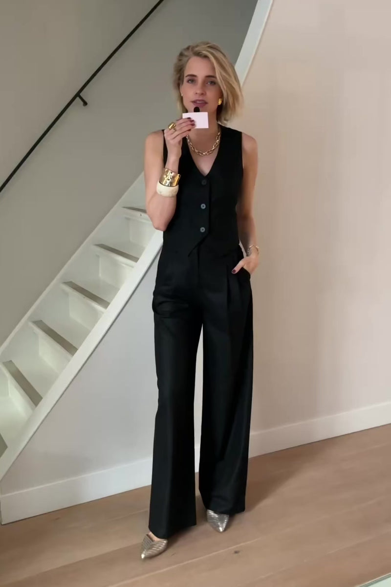 SibelleCC Open Back Gilet - Zwart