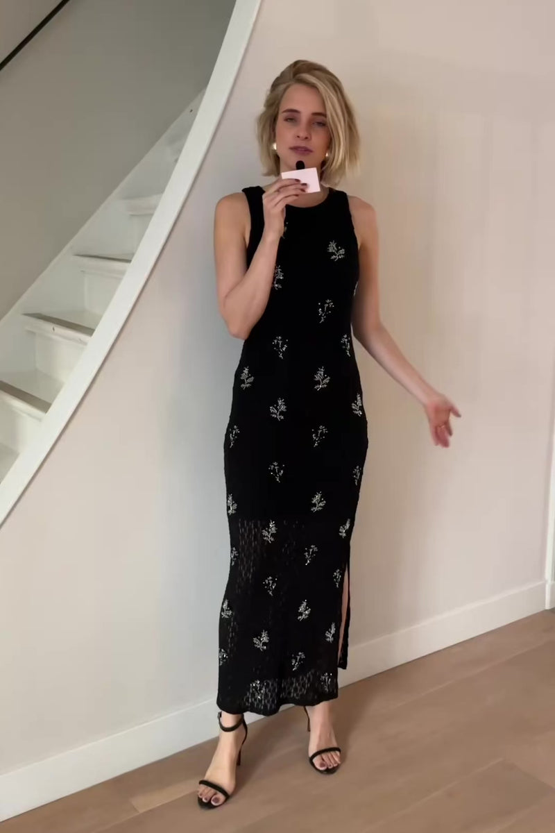 MSCHAudrey Glitter Jurk - Zwart