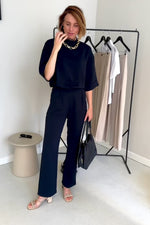 Arlo Crepe Jumpsuit - Navy