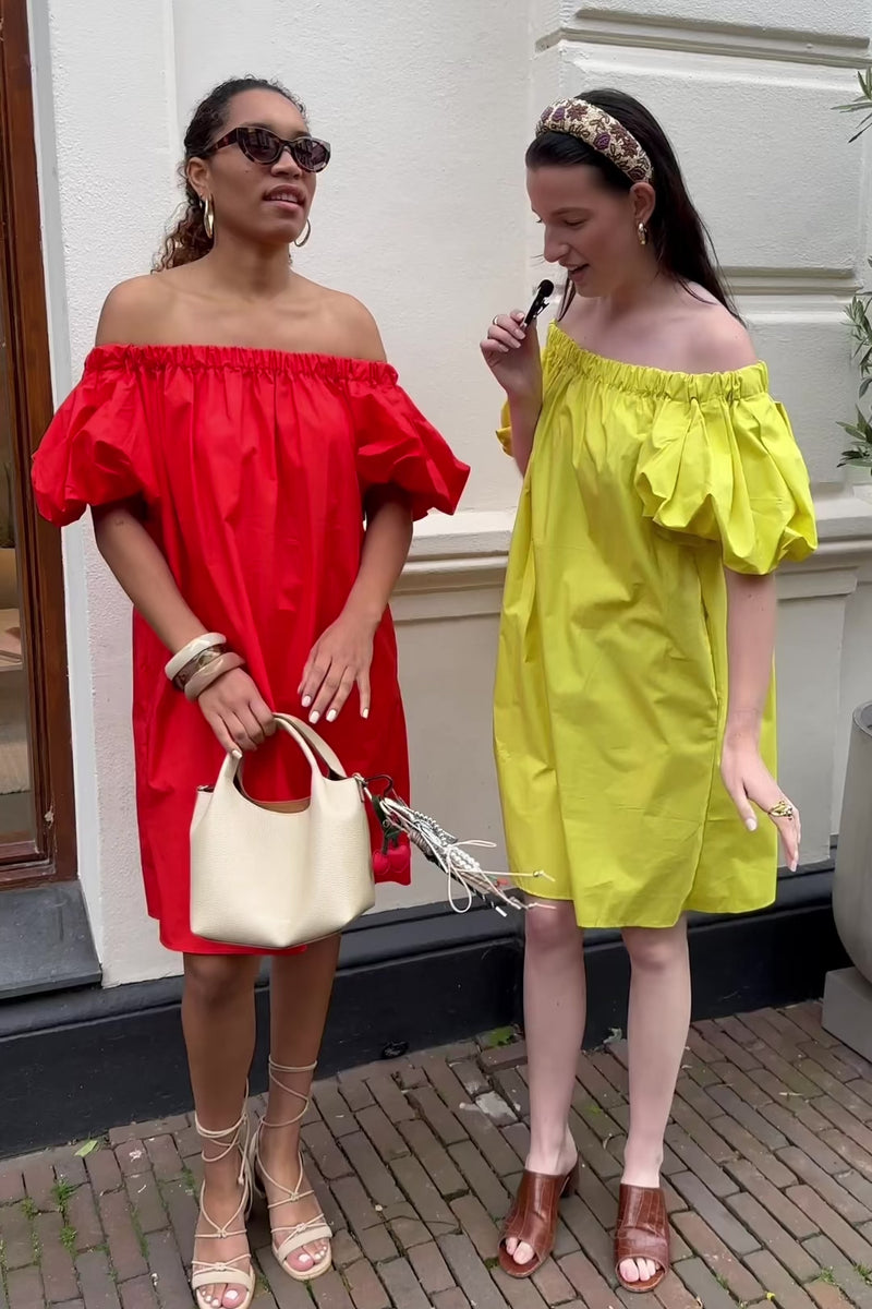 Mila Off Shoulder Jurk - Rood