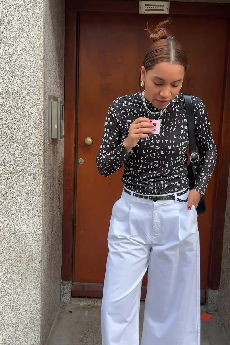 L'Amitié Mesh Top - Zwart