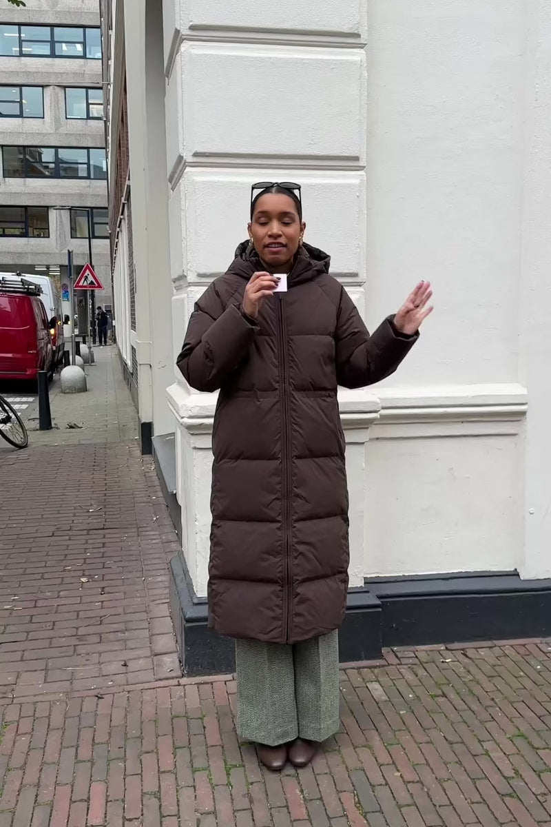 SLFMaya Puffer Jas - Donkerbruin