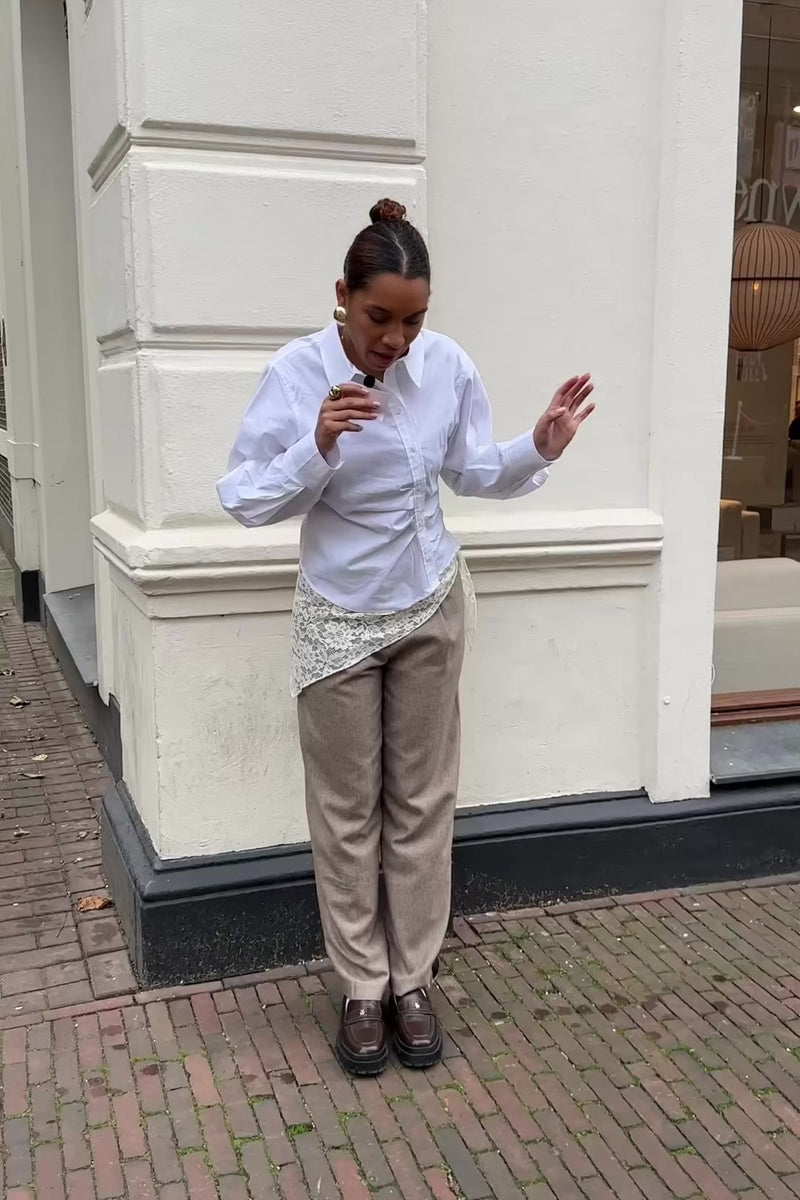 SannaCC Asy Placket Blouse - Wit