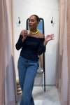 Addie Mesh Blouse - Donker Blauw