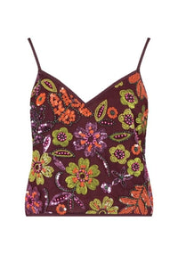 Romy Glitter Top - Bordeaux