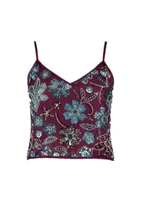 Romy Top - Bordeaux/Blauw