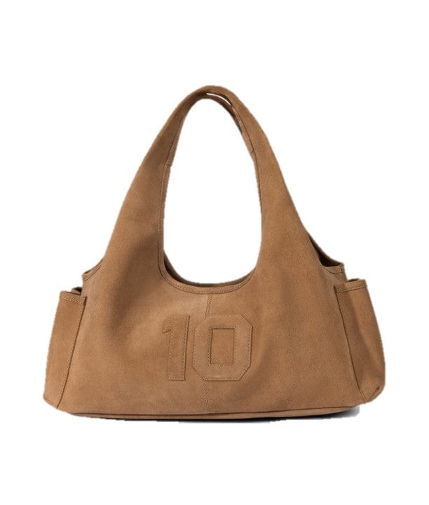 Suede Schouder Tas - Camel