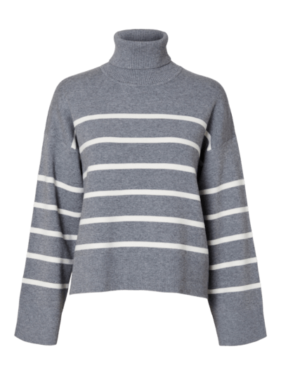 SLFKamma Roll Neck Trui - Grijs