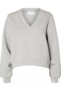 SLFJamila V-Neck Sweater - Licht grijs