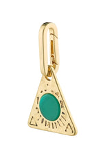 Charm Recycled Triangle Bedel - Green/Gold