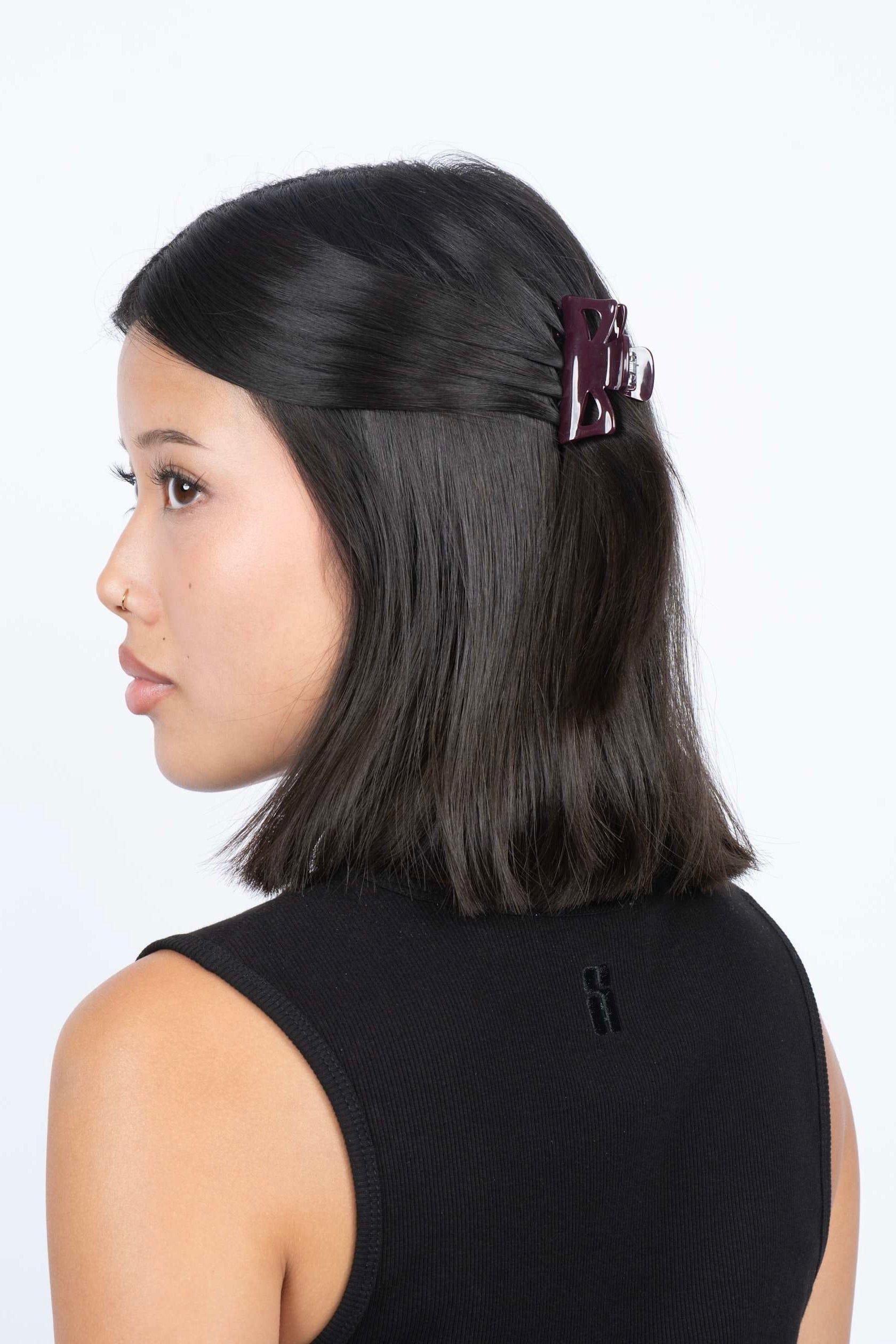 Bow Sesame Mini Haarclip - Burgundy