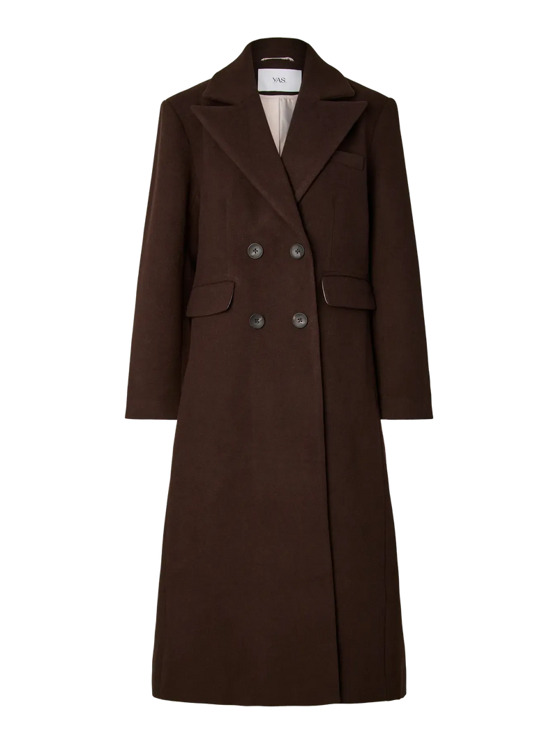 YASRoyla Lange Mantel - Donkerbruin