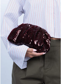 Sequin Clutch Tas - Bordeaux