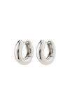 AICA RECYCLED CHUNKY HUGGIE HOOP EARRINGS, PILGRIM, SILVER