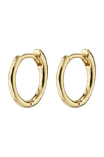 EANNA RECYCLED SMALL HOOPS EARRING, GOLD, PILGRIM