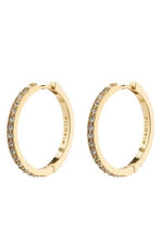 EBNA LARGE CRYSTAL HOOPS EARRING, GOLD, PILGRIM