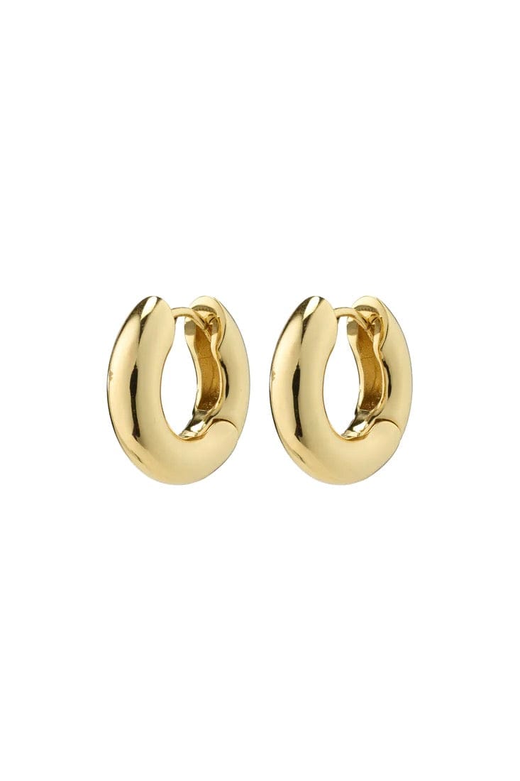 AICA RECYCLED CHUNKY HUGGIE HOOP EARRINGS, PILGRIM, GOLD